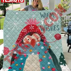 Warm And Fuzzy Wishes Christmas Peguine Snow Quilt Blanket