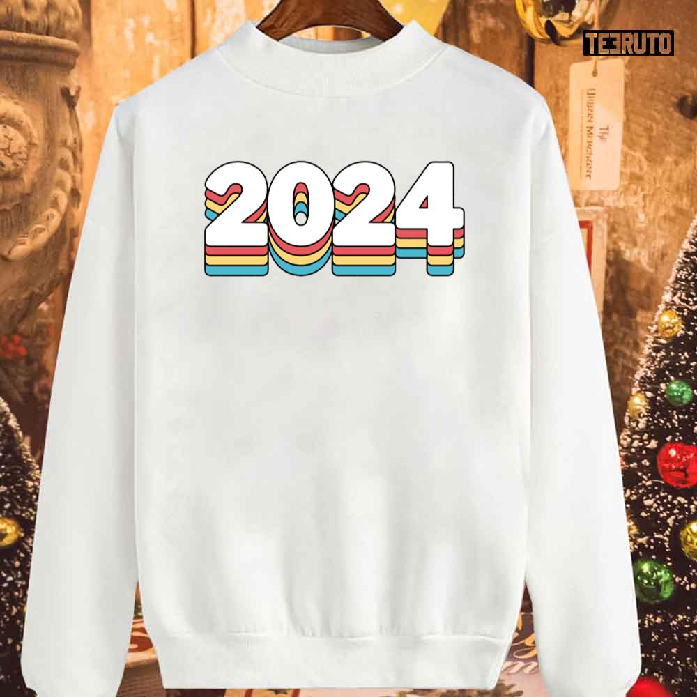 2024 Colorful Happy New Year Colorful Sweatshirt