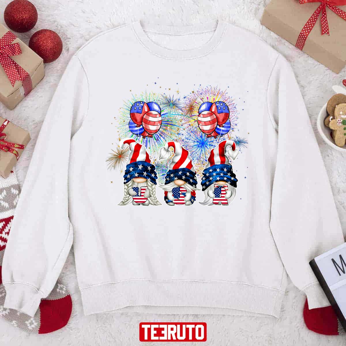 4th Of July Patriotic Gnomes Summer Unisex Sweatshirt