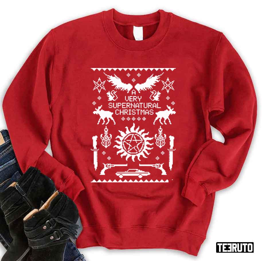 A Very Supernatural Christmas Pattern Unisex Sweatshirt