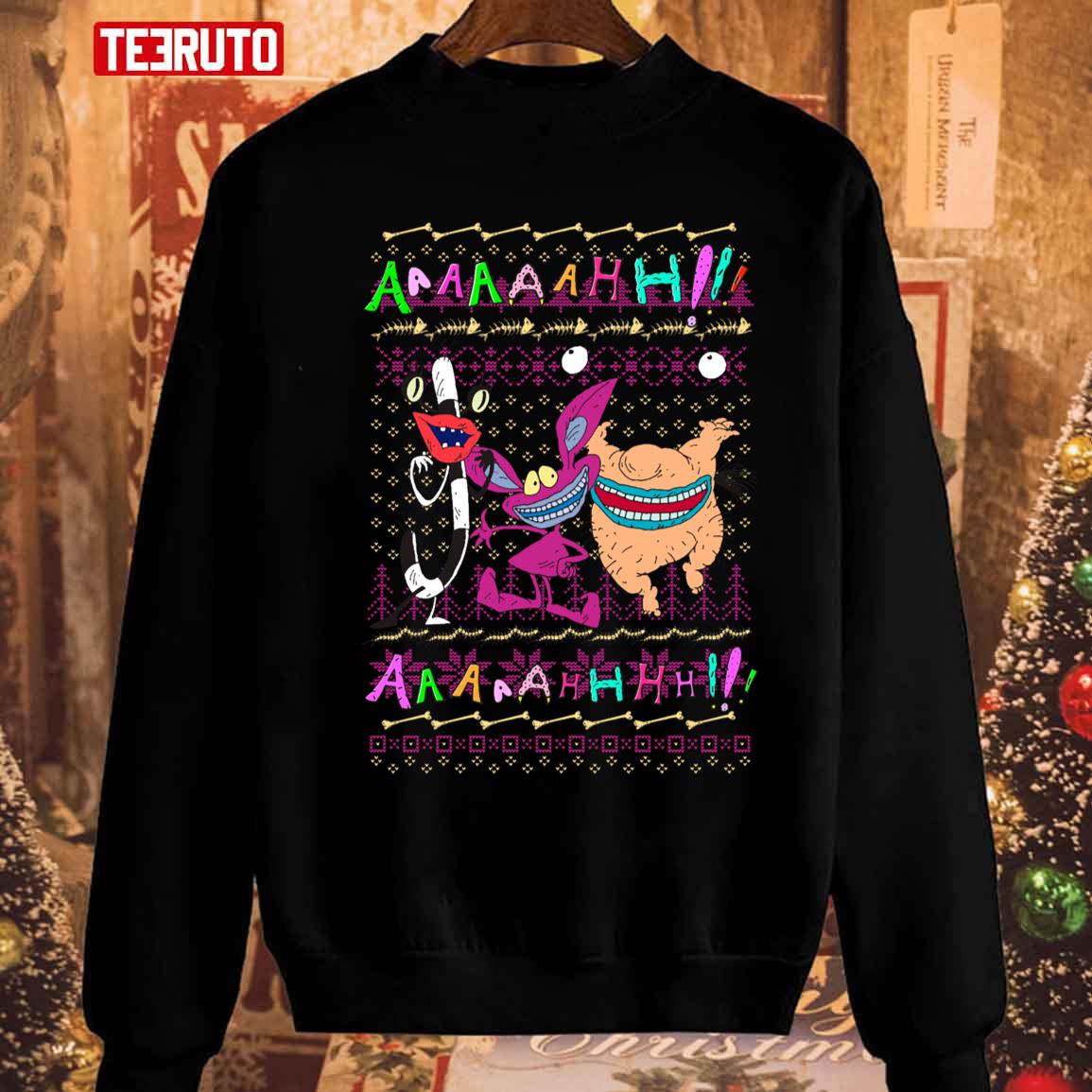 Aaahh Real Monsters Christmas Scary Fun Unisex Sweatshirt