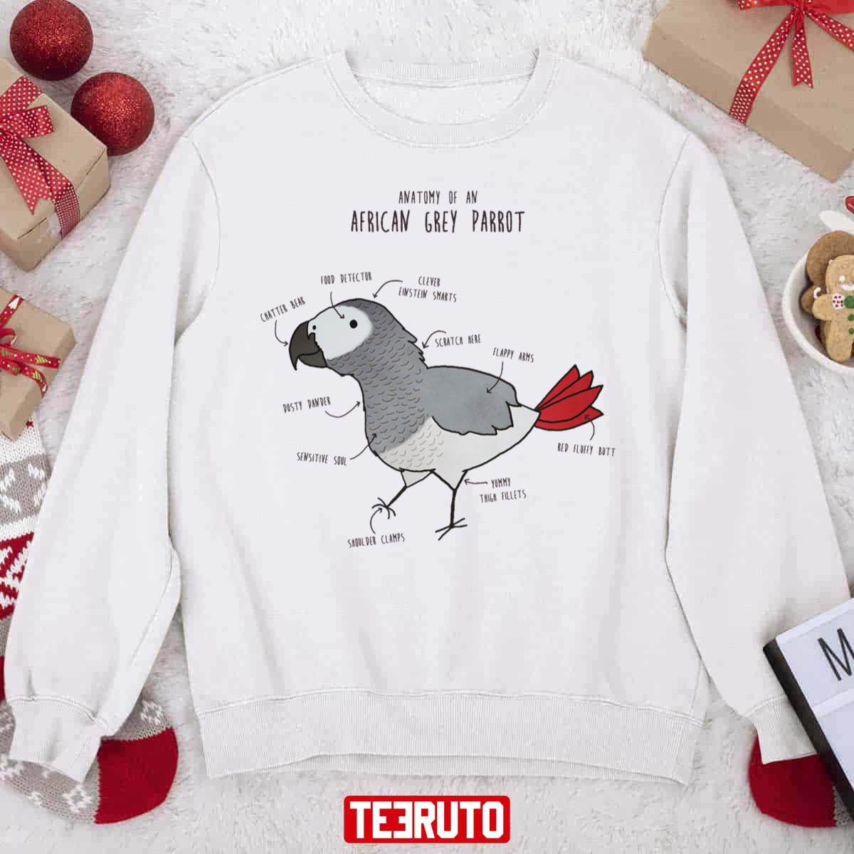 Anatomy Of An African Grey Parrot Unisex Sweatshirt