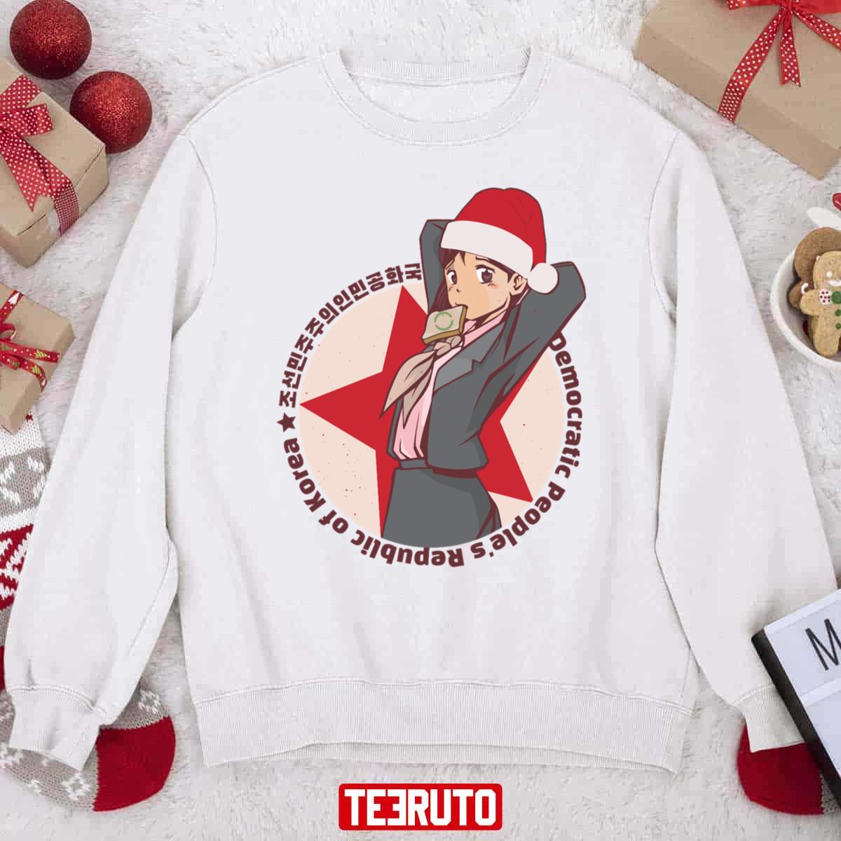 Anime Christmas Cute Korean Girl Santa Hat Unisex Sweatshirt