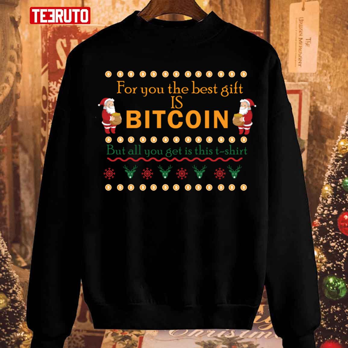 Bitcoin Logo Crypto Currency Christmas Sweatshirt Teeruto