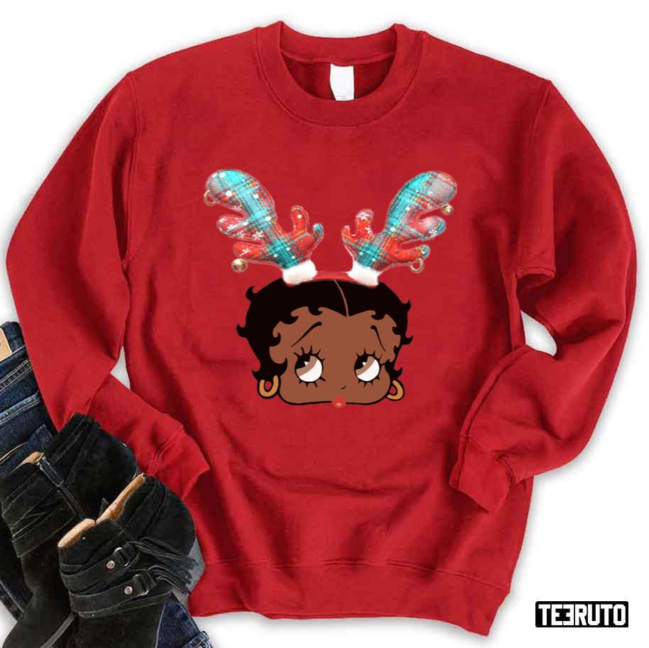 Black Betty Boop Colorful Christmas Sweatshirt