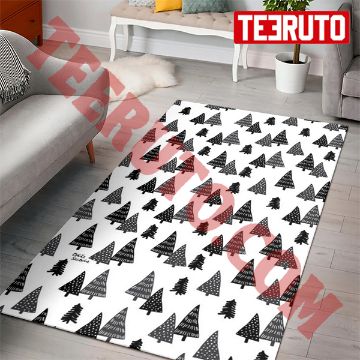 Black Chibi Xmas Tree Rug