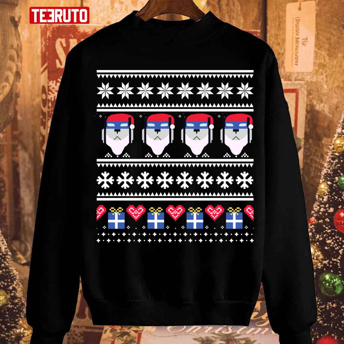 Blue Lion Christmas Pattern Unisex Sweatshirt