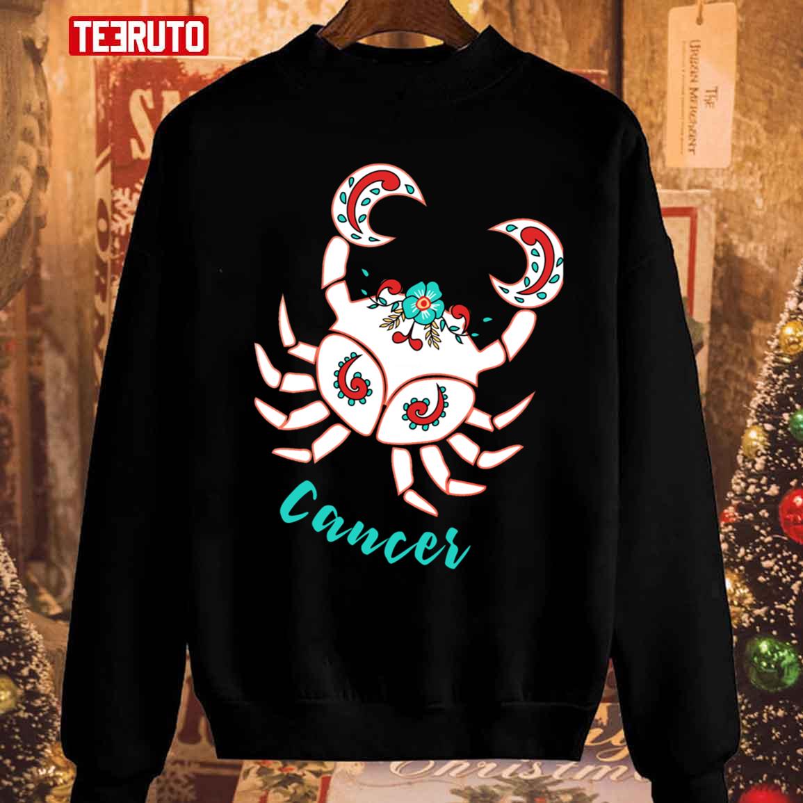 Boho Zodiac Sign Cancer Astrology Watercolor Unisex Sweatshirt