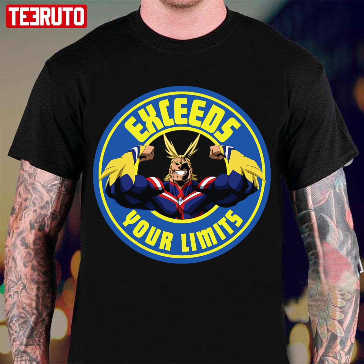 Boku No Hero Academia All Might Exceeds Your Limits Starbucks Logo Unisex T-Shirt