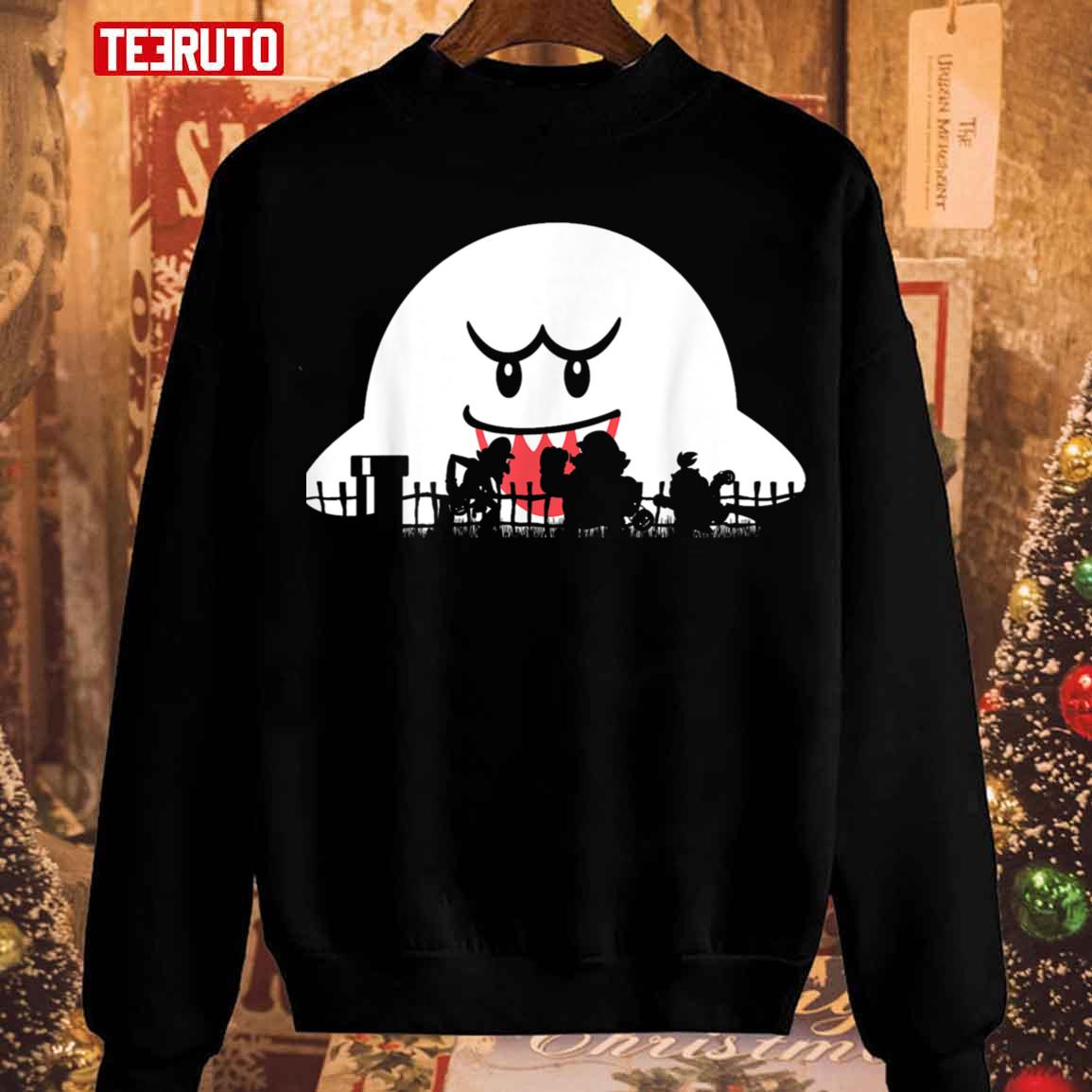 Boo Trick Or Treat Halloween Silhouette Unisex Sweatshirt