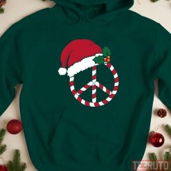 Candy Cane Peace Sign Christmas Cute Unisex Sweatshirt