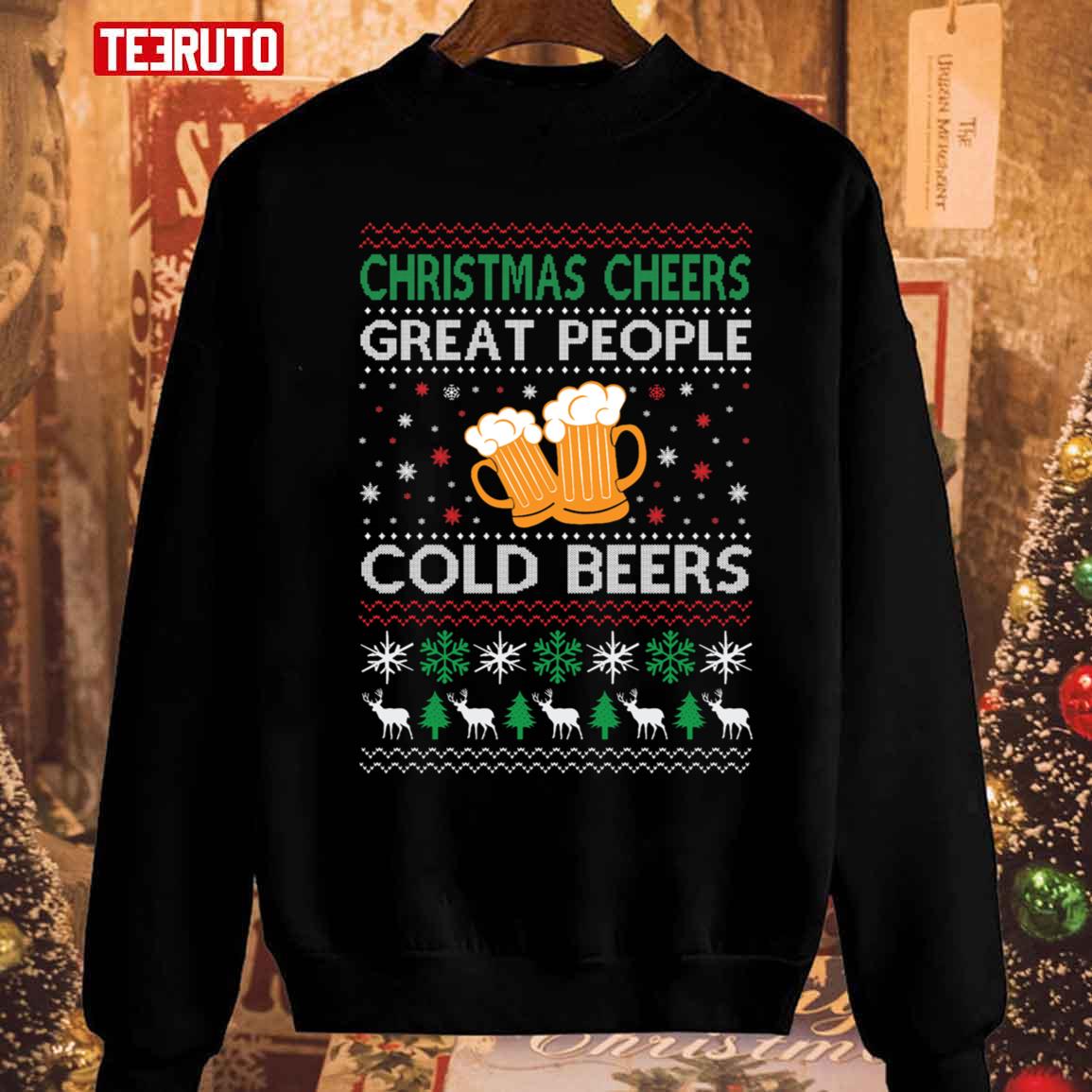 Cheers Great People Cold Beers 2023 Christmas Unisex Sweatshirt
