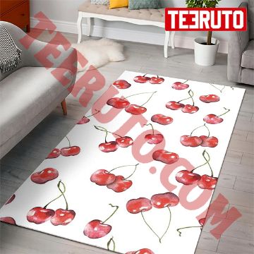 Cherry Pattern Watercolor Fruit Rug