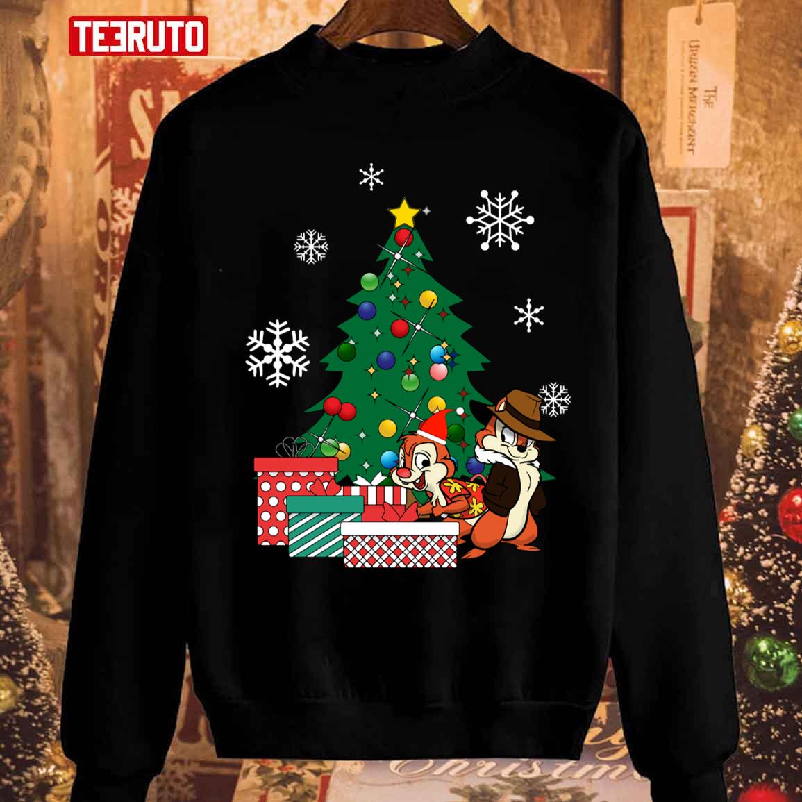 Chip N Dale Around The Christmas Tree Unisex Sweatshirt