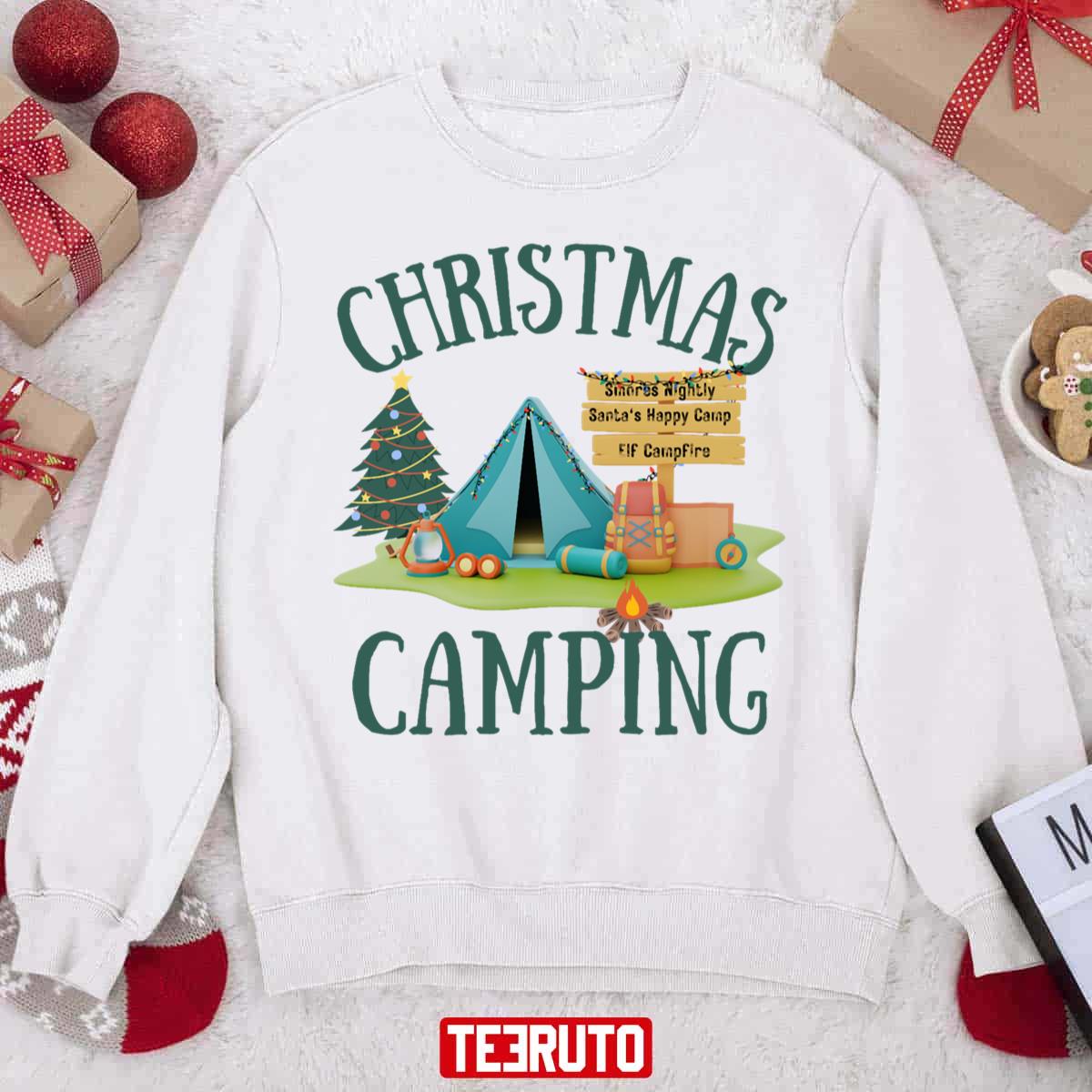 Christmas Camping Design Smore Campfire Elf Unisex Sweatshirt