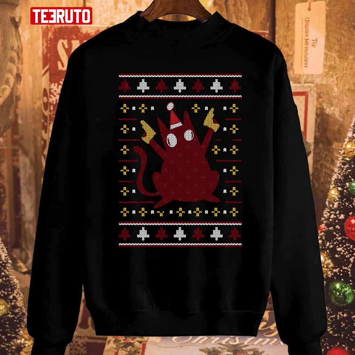 Christmas Cat Holding Gun Unisex Sweatshirt