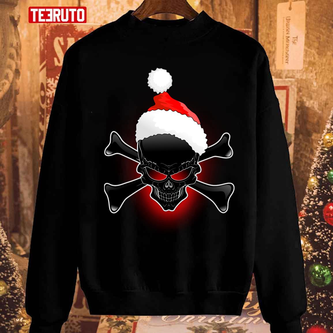 Christmas Evil Santa Black Skull Unisex Sweatshirt