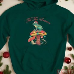 Christmas Frog Sitting On A Mushroom Unisex Sweatshirt
