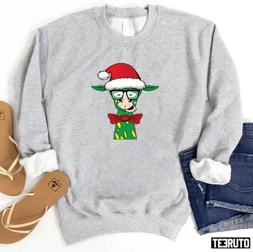 Christmas Giraffe With Glasses Unisex Sweatshirt