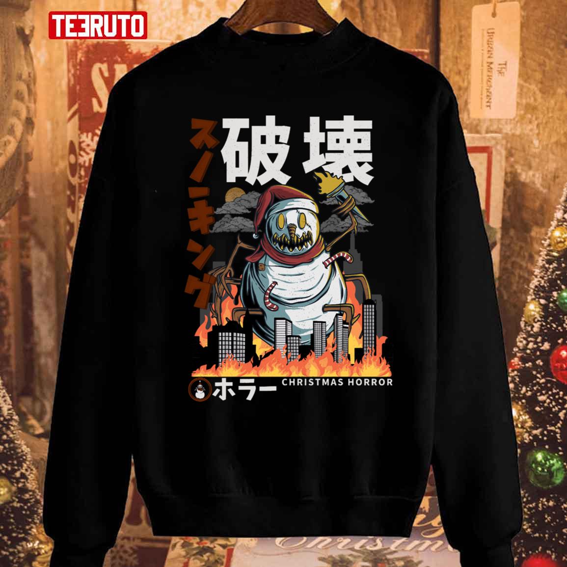 Christmas Horror Movies Terrifying Snow Monster Unisex Sweatshirt