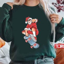 Christmas Skateboard Santa Unisex Sweatshirt
