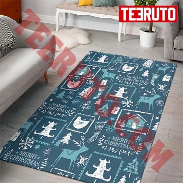 Cold Christmas Icons Pattern Rug