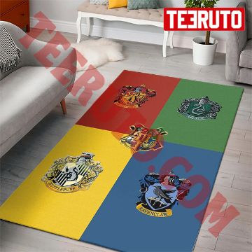 Colored Logo Houses From Harry Potter Rug