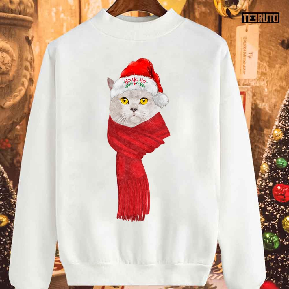 Cream British Shorthair Christmas Cat Unisex Sweatshirt