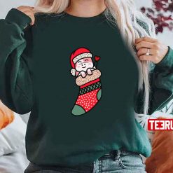Cute Kawaii Strawberry Cow In Christmas Unisex Sweatshirt