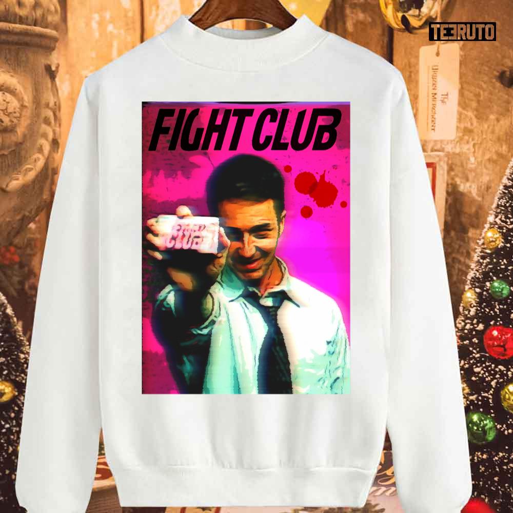 Fight Club Static Custom Print Edward Norton Brad Pitt Movie 90s Sweatshirt