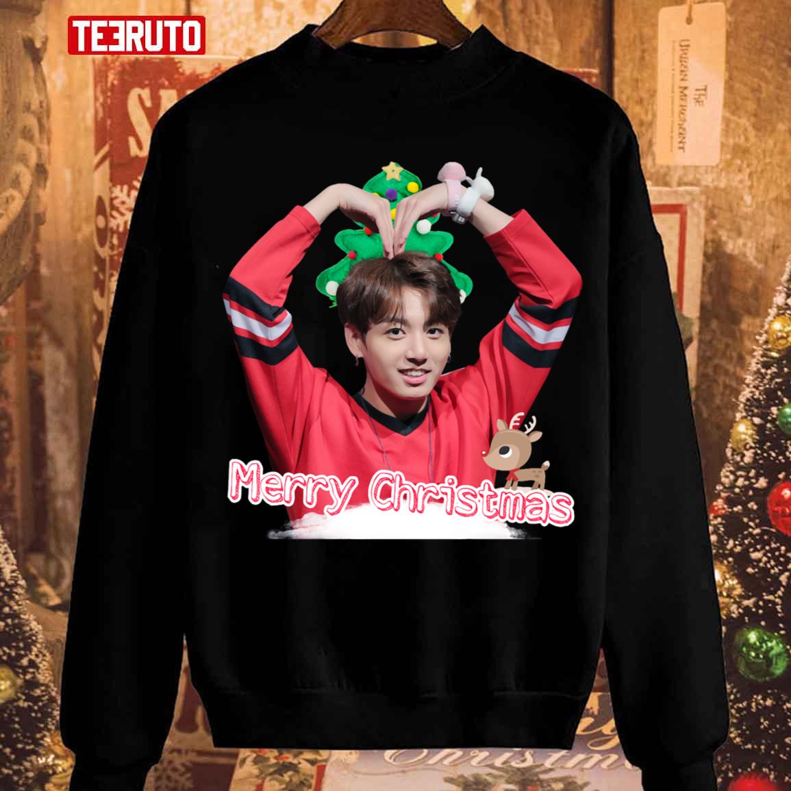 Jungkook Bts Merry Christmas Sweatshirt Teeruto