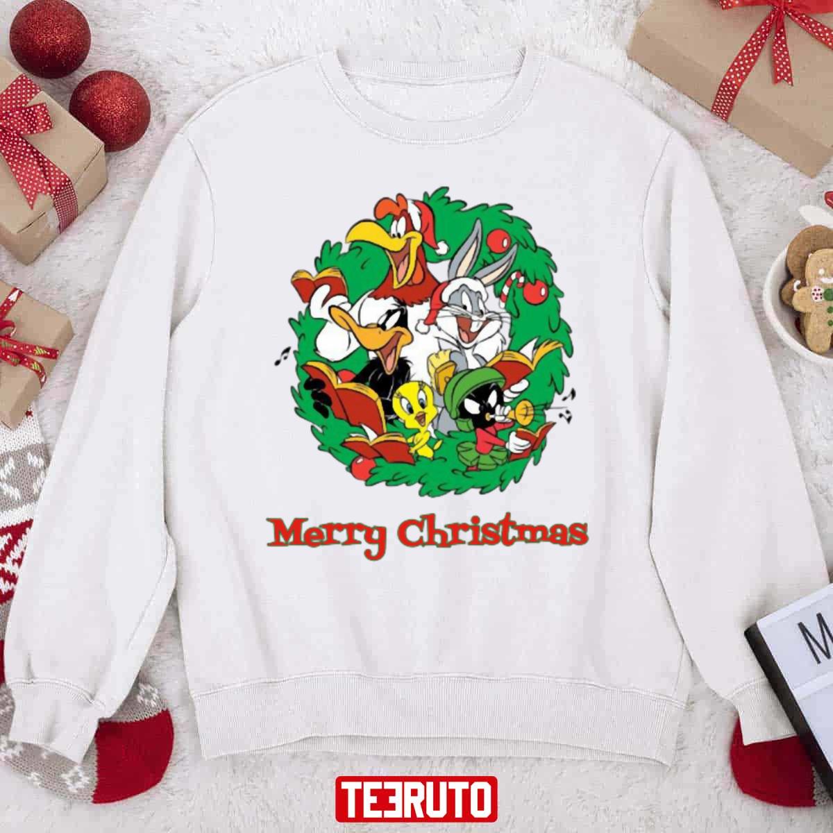 Looney Toons Characters Merry Christmas Unisex Sweatshirt