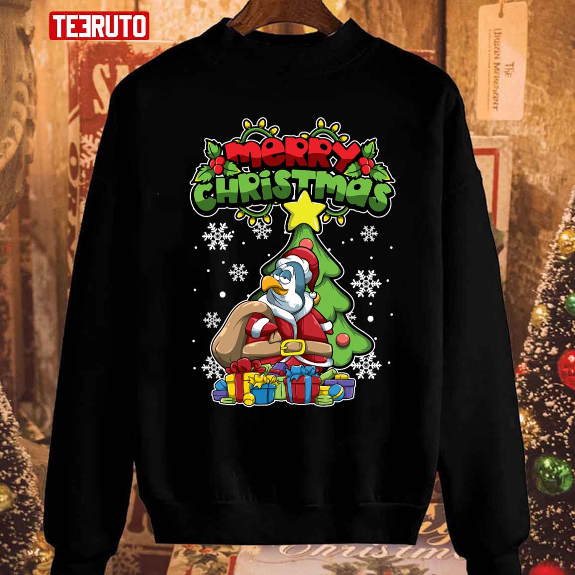 Merry Christmas Animals Xmas Penguin Unisex Sweatshirt