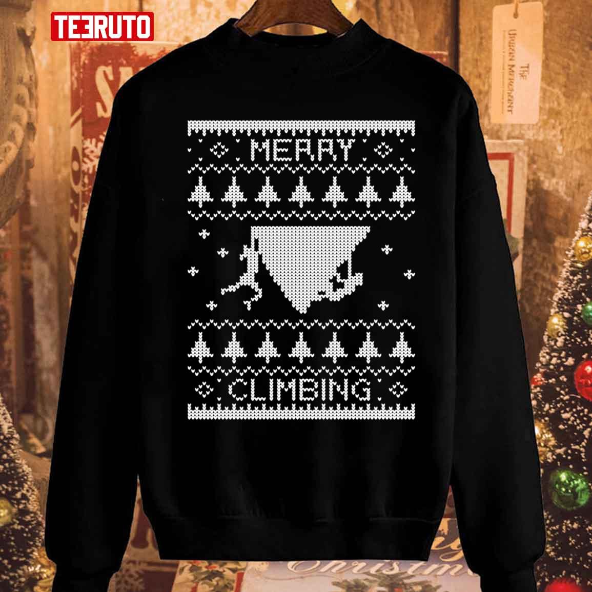 Merry Climbing Christmas Bouldering Belay Unisex Sweatshirt
