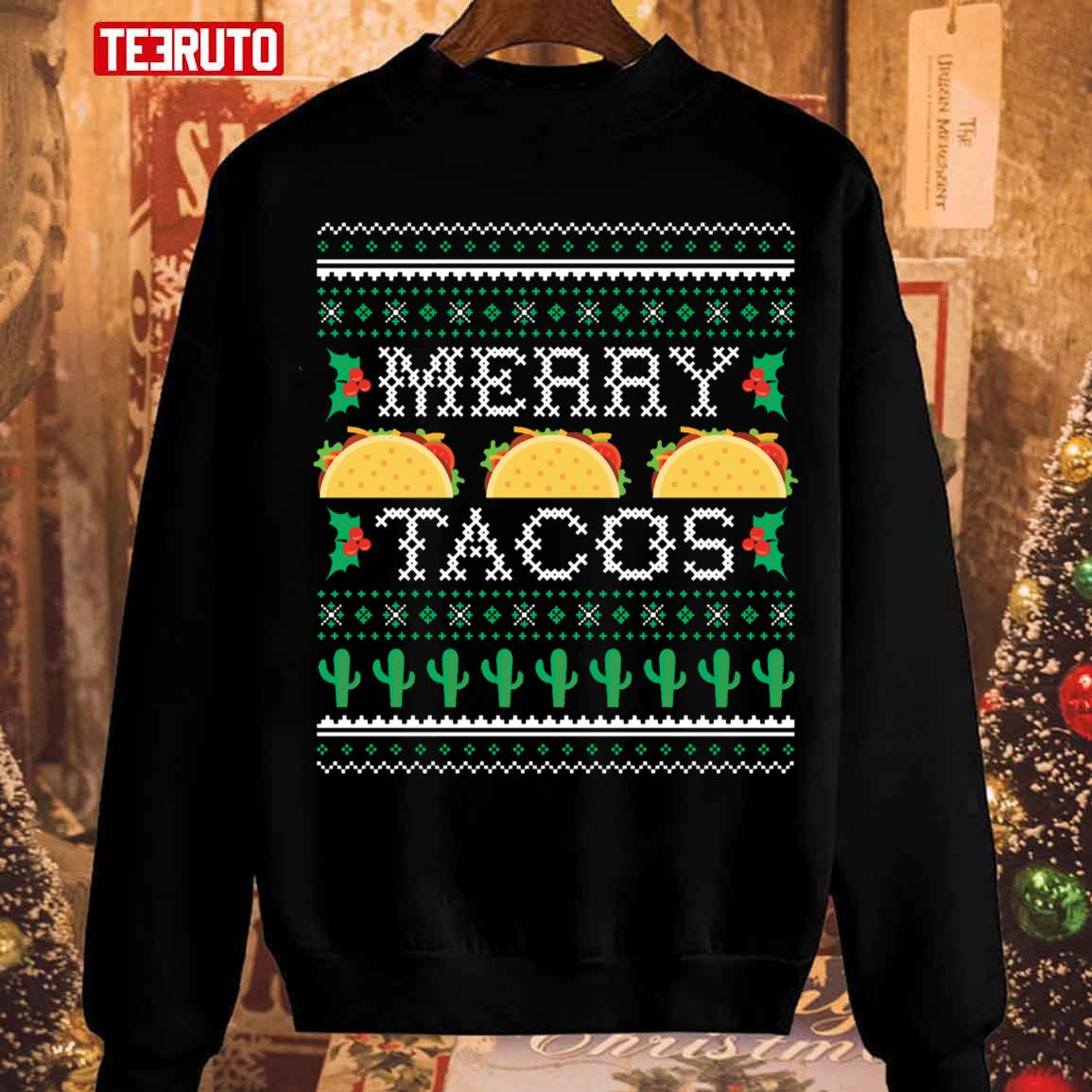 Merry Tacos Merry Christmas Unisex Sweatshirt
