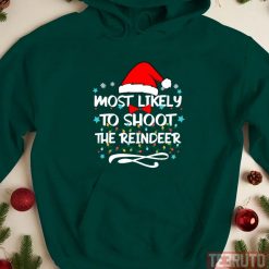 Most Likely To Shoot The Reindeer Christmas Lights Unisex Sweatshirt