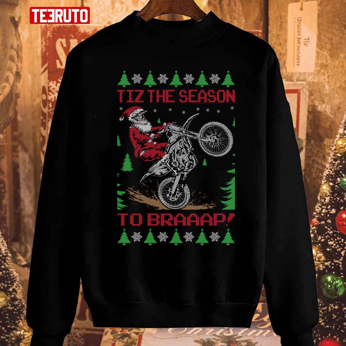 Motocross Dirt Bike Santa Unisex Sweatshirt