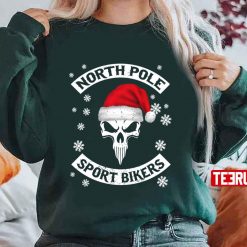 Motorcycle Christmas North Pole Sport Biker Unisex Sweatshirt