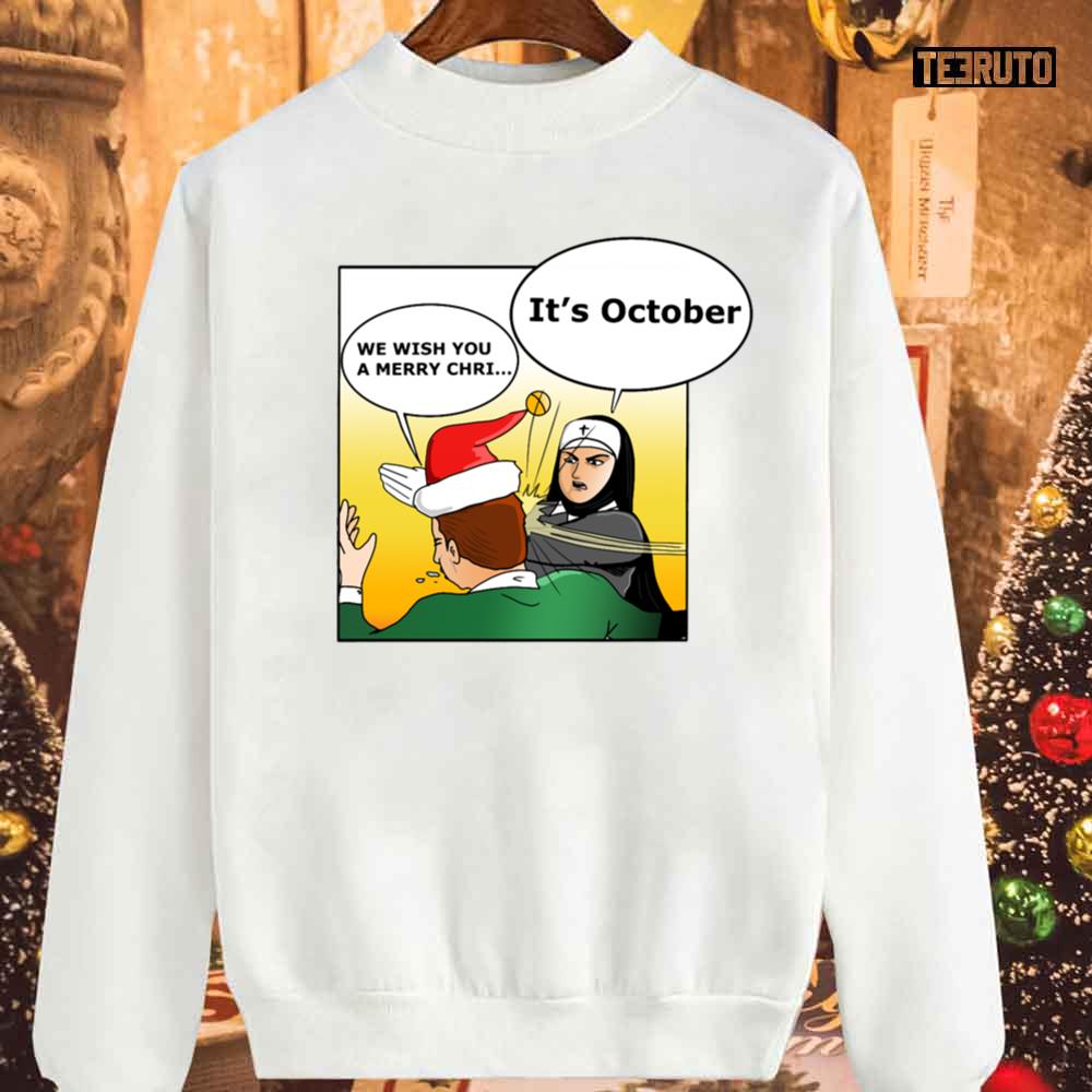 Nun Slapping A Man Christmas Unisex Sweatshirt
