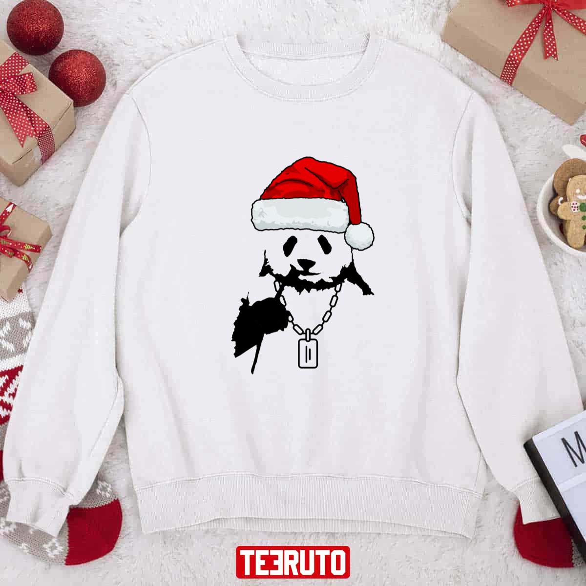 Panda Santa Funny Christmas 2023 Unisex Sweatshirt