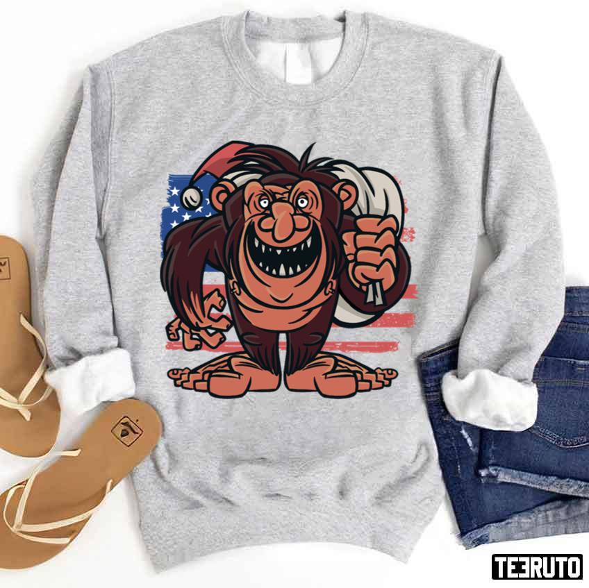 Patriotic American Bigfoot Santa Unisex Sweatshirt