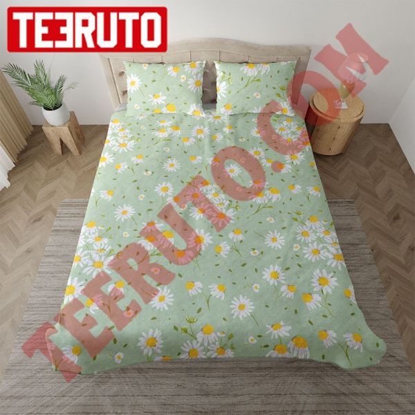 Pretty Daisy Print Green Bedding Sets Teeruto