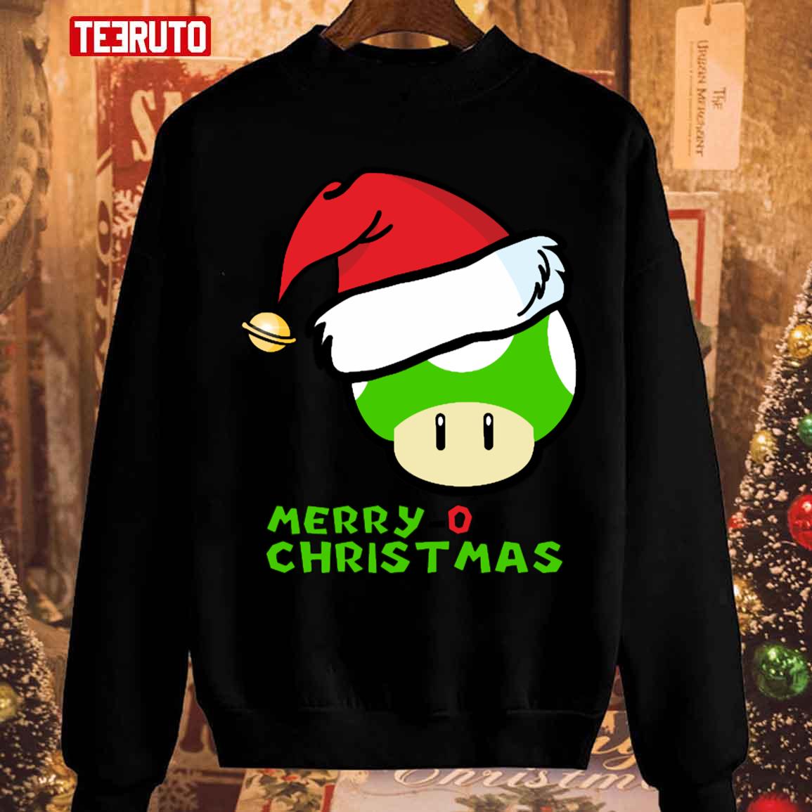 Santa Mushroom Merry O Christmas Sweatshirt