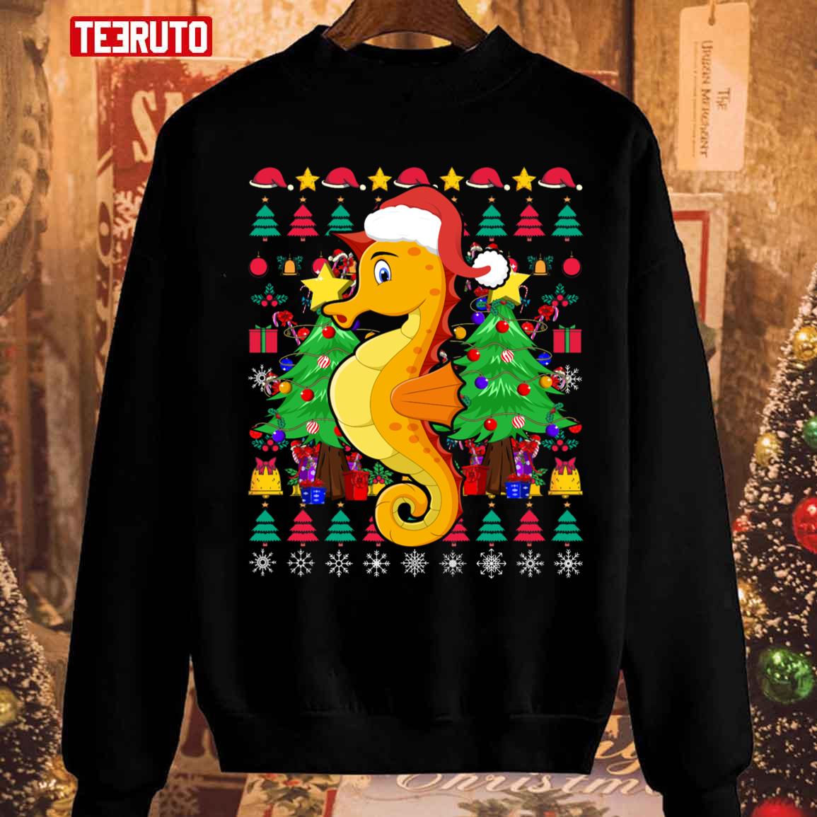 Santa Seahorse Christmas Unisex Sweatshirt
