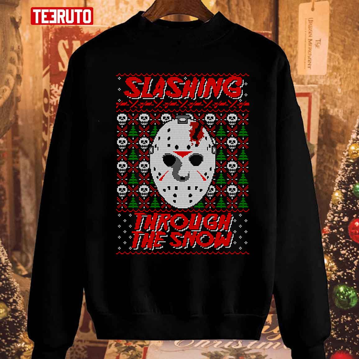 Slashing Through The Snow Halloween Unisex Sweatshirt