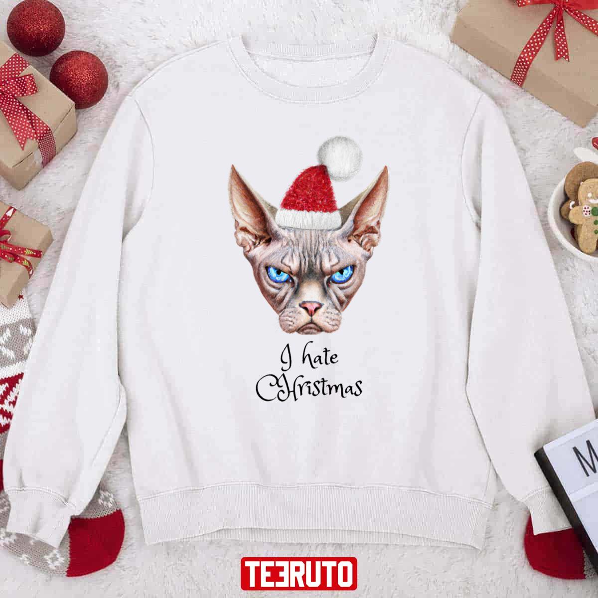 Sphynx Cat Hates Christmas Unisex Sweatshirt