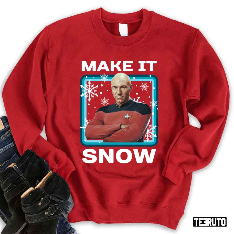 Star Trek Next Generation Make It Snow Christmas Sweatshirt