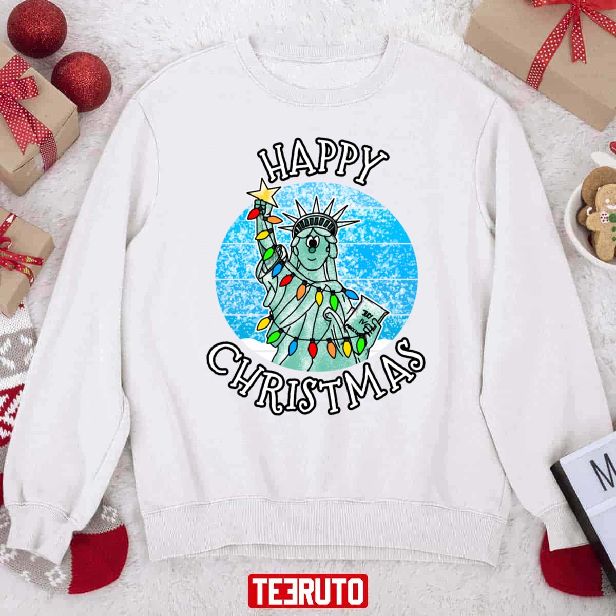 Statue Of Liberty Patriotic Xmas 2022 Christmas Unisex Sweatshirt