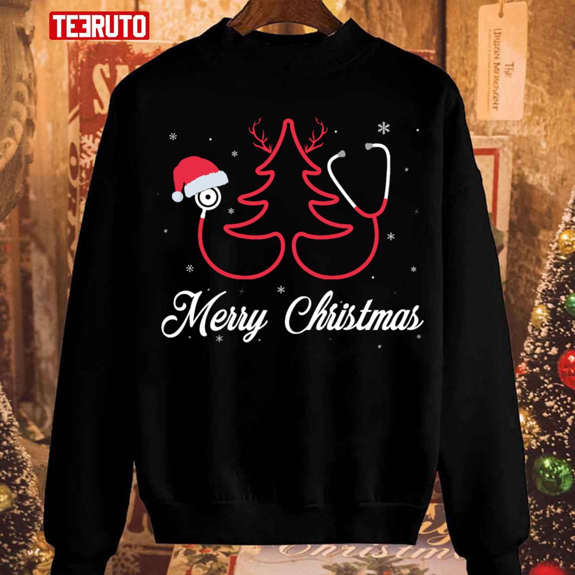 Stethoscope Nurse Christmas Tree Nurse Christmas Sweatshirt