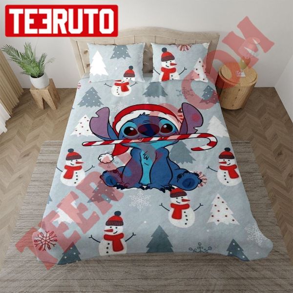 Stitch In Snowman Pattern For Christmas Bedding Sets